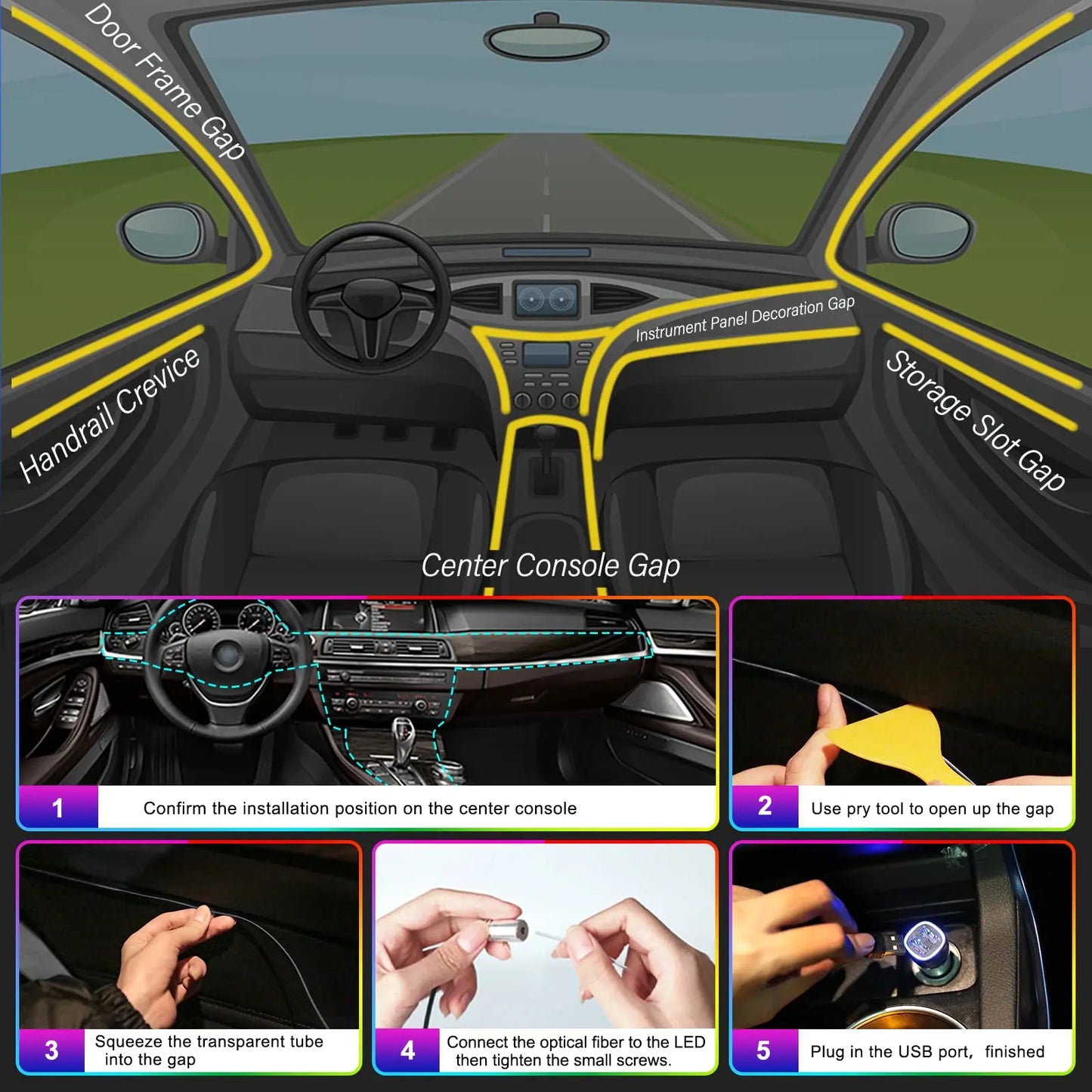 Bysmo™ NeonFlow - Premium Car Ambient Lighting Kit